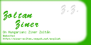 zoltan ziner business card